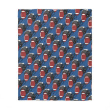 Football Helmet and Ball Fleece Blanket
