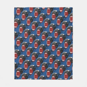 Football Helmet and Ball Fleece Blanket