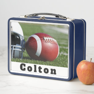 Football Helmet and Ball Metal Lunch Box
