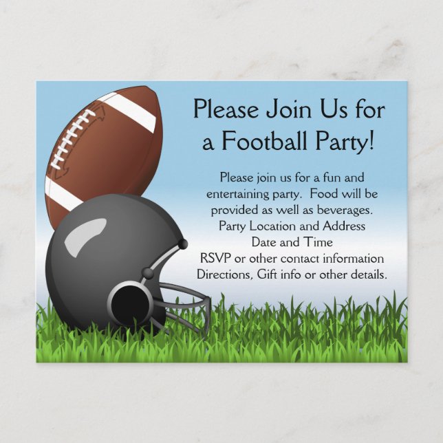Football Helmet/Ball Invitation Postcard (Front)