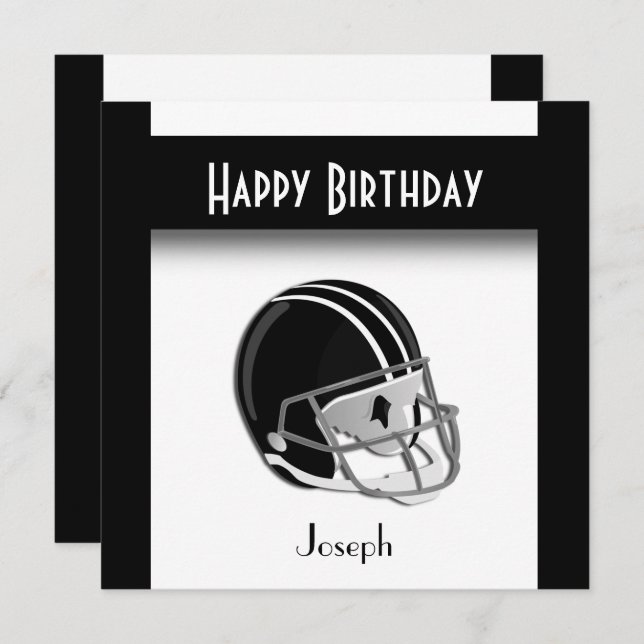 Football Helmet Birthday Party Invitation (Front/Back)