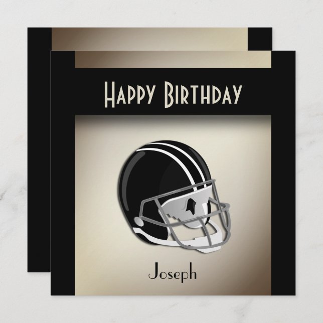Football Helmet Birthday Party Invitation (Front/Back)