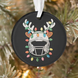 Football Helmet Christmas Lights Reindeer Xmas Ornament