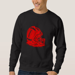 Football Helmet Football Season Boys Teens Game Da Sweatshirt