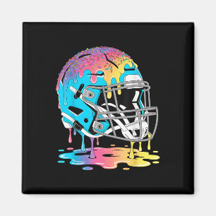 Football Helmet Ice Cream Dripping Football Player Magnet