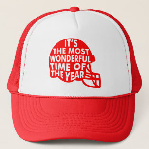 Football Helmet It's the Most Wonderful Time Fan Trucker Hat