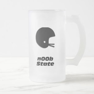 Football Helmet n00b State Frosted Glass Beer Mug