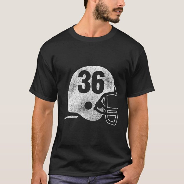 Football Helmet Number 36 Jersey Player Number T-Shirt (Front)