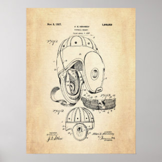 Football Helmet Patent Print Poster