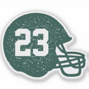 Football helmet personalized dark green and white