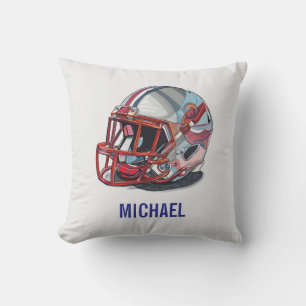 Football Helmet Pop Art Motivational Name Cushion