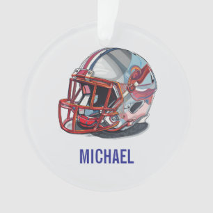 Football Helmet Pop Art Motivational Name Ornament