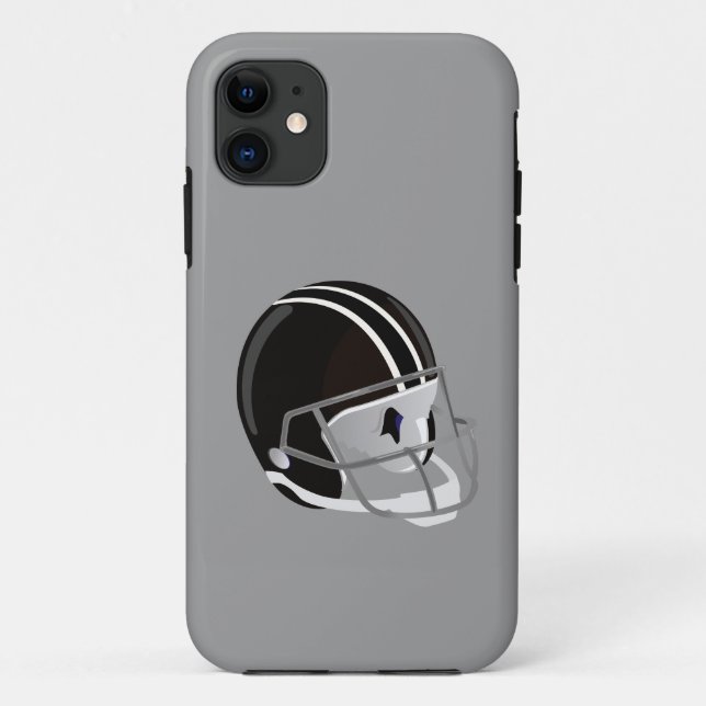 Football Helmet Silver Case-Mate iPhone Case (Back)