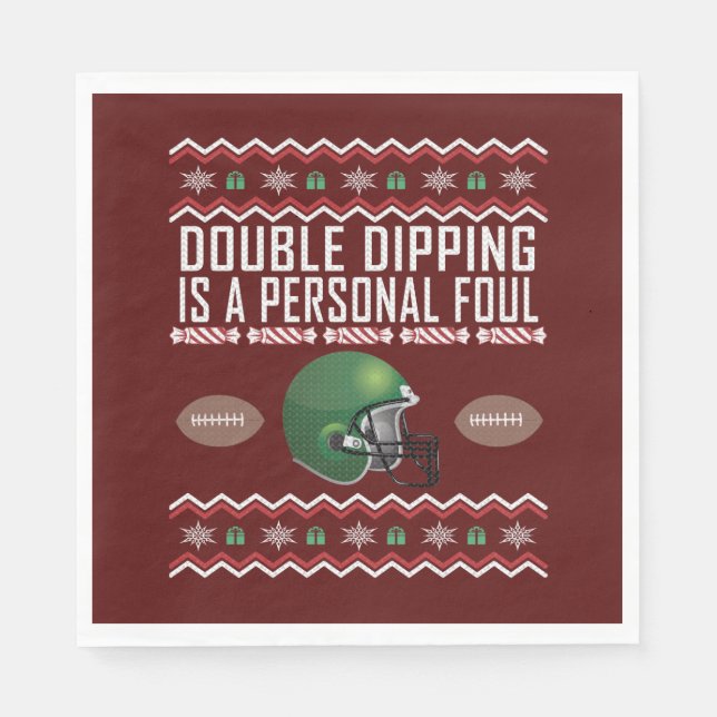 Football Helmet Ugly Christmas Sweater Napkin (Front)