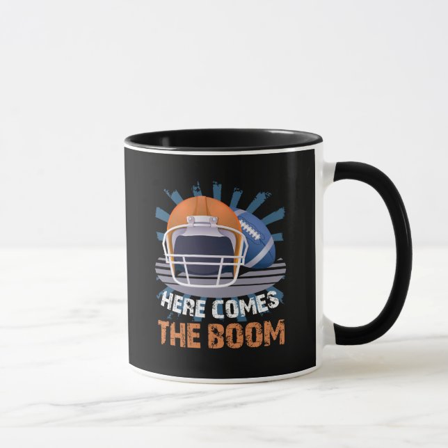Football Here Comes The Boom Mug (Right)