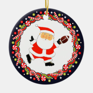 Football Holiday Gift Ceramic Ornament