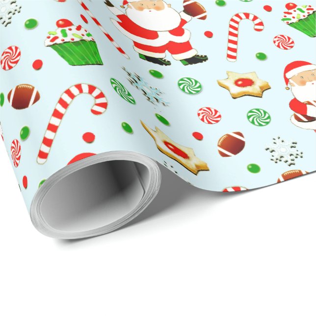 Football Holiday Gift Wrapping Paper (Roll Corner)