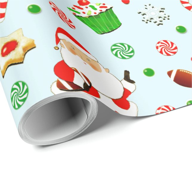Football Holiday Gift Wrapping Paper (Roll Corner)
