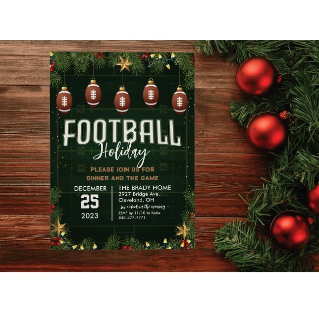 Football Holiday Party Dinner Invitation (Creator Uploaded)