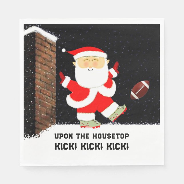 Football Holiday Party Napkin (Front)