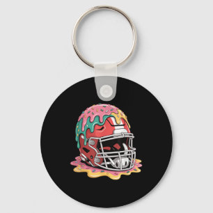 Football Ice Cream Drip _ Helmet Dripping Ice Crea Key Ring