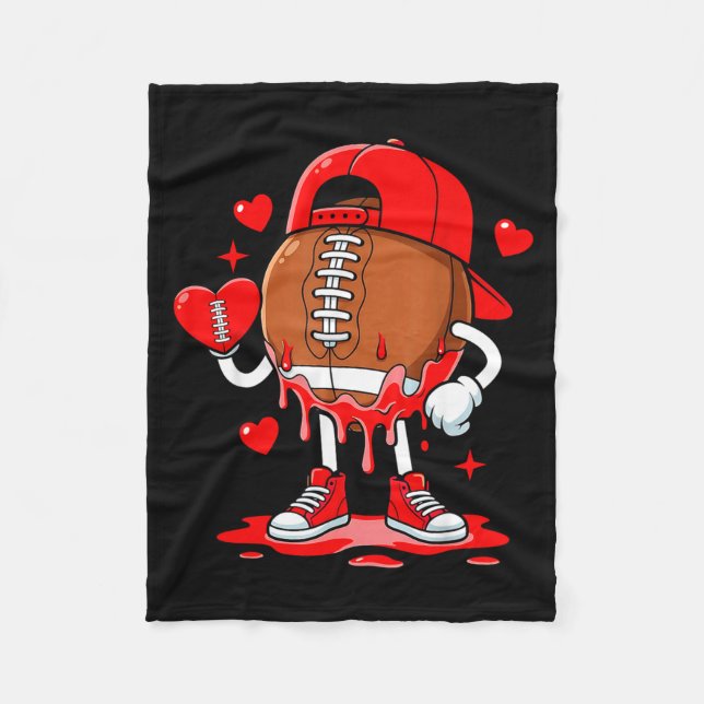 Football Ice Cream Valentine Dripng Game Day Men B Fleece Blanket (Front)