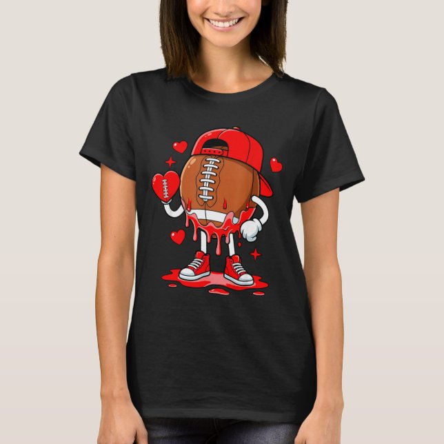 Football Ice Cream Valentine Dripng Game Day Men B T-Shirt (Front)