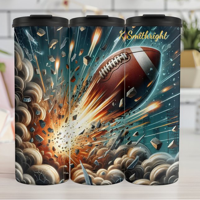 Football Impact Explosion in Stadium Thermal Tumbler (Creator Uploaded)
