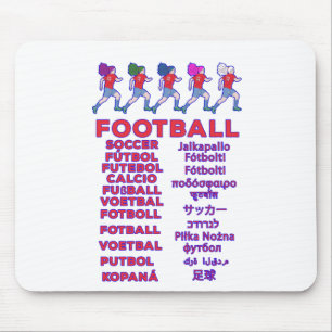 Football in Multiple Languages -Fußball Calcio Soc Mouse Mat