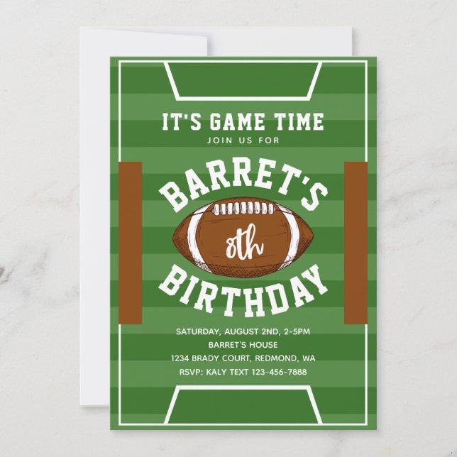 Football Invitations | Football Birthday (Front)