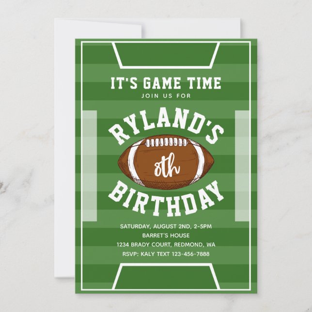 Football Invitations | Football Birthday (Front)