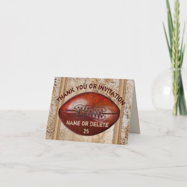 Football Invitations or Football Thank You Cards (Front)