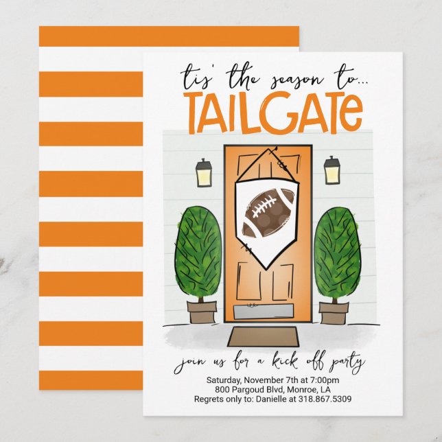 Football Invite Change ANY COLORS Add YOUR logo (Front/Back)