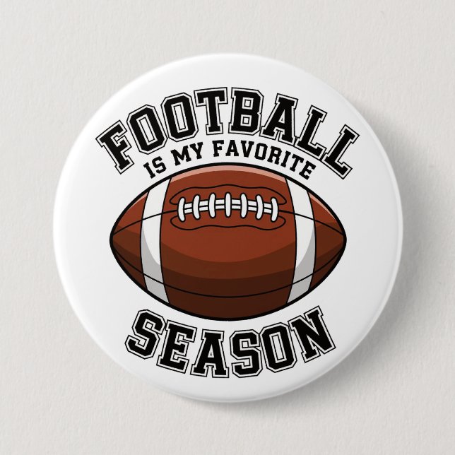 Football is my favourite season 7.5 cm round badge (Front)