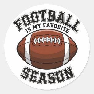 Football is my favourite season classic round sticker
