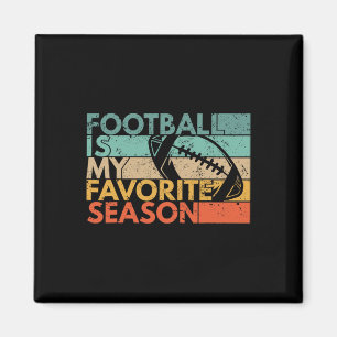 Football Is My Favourite Season Vintage Retro Foot Magnet