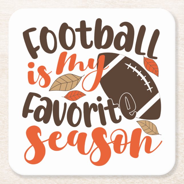 Football is My Favourite Sesaon Square Paper Coaster (Front)