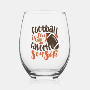 Football is My Favourite Sesaon Stemless Wine Glass