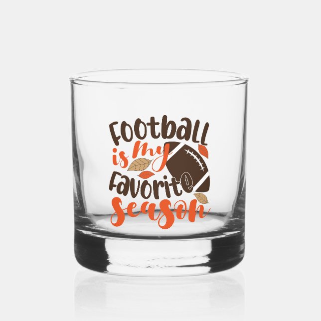 Football is My Favourite Sesaon Whiskey Glass (Front)
