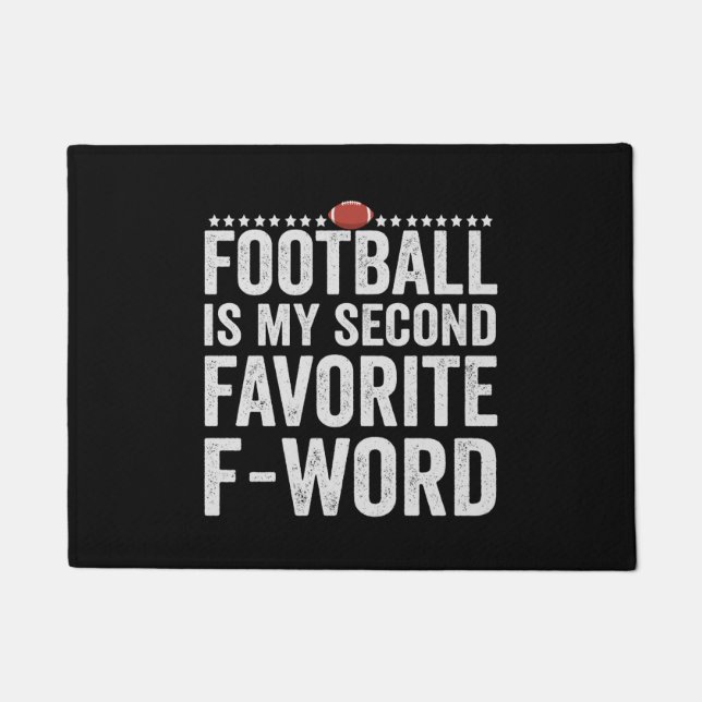 Football is my Second Favourite F Word Funny Gift Doormat (Front)