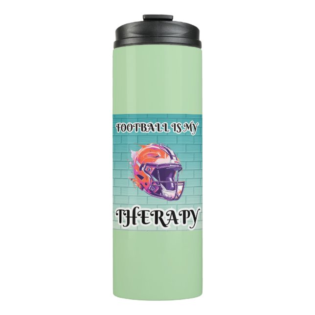 Football Is My Therapy Thermal Tumbler (Front)