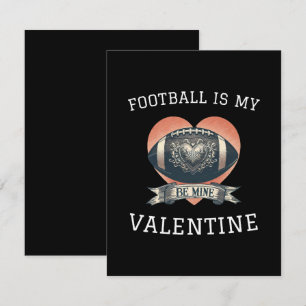 Football is My Valentine RSVP Card