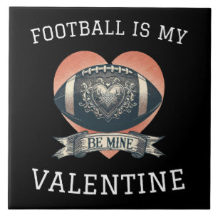 Football is My Valentine Tile
