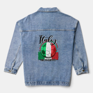 Football Italy Flag, Italian Championship Denim Jacket