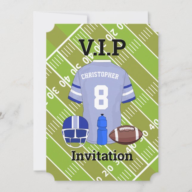 Football Jersey and pitch Birthday party Invitation (Front)