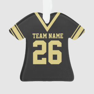Football Jersey Black Gold Uniform Ornament