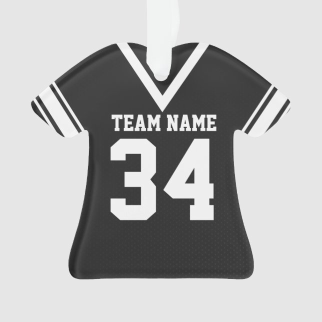 Football Jersey Black Uniform Ornament (Front)