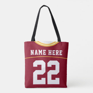 Football Jersey, Custom Name & Number Template Tote Bag