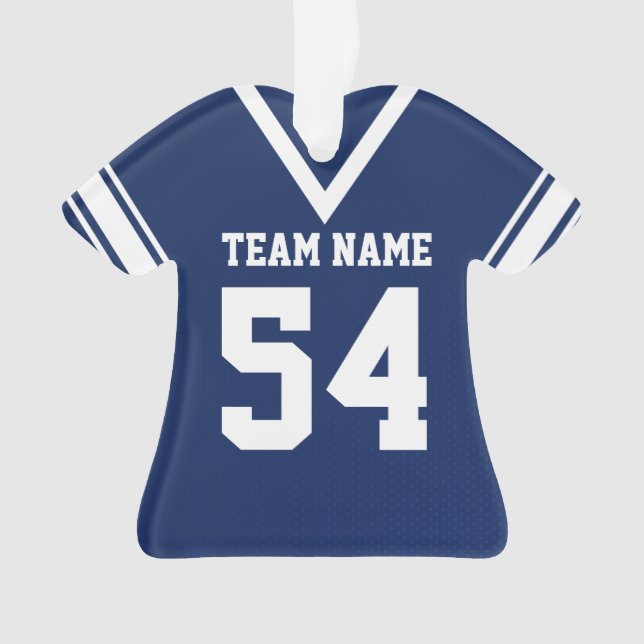 Football Jersey Dark Blue Uniform with Photo Ornament (Front)