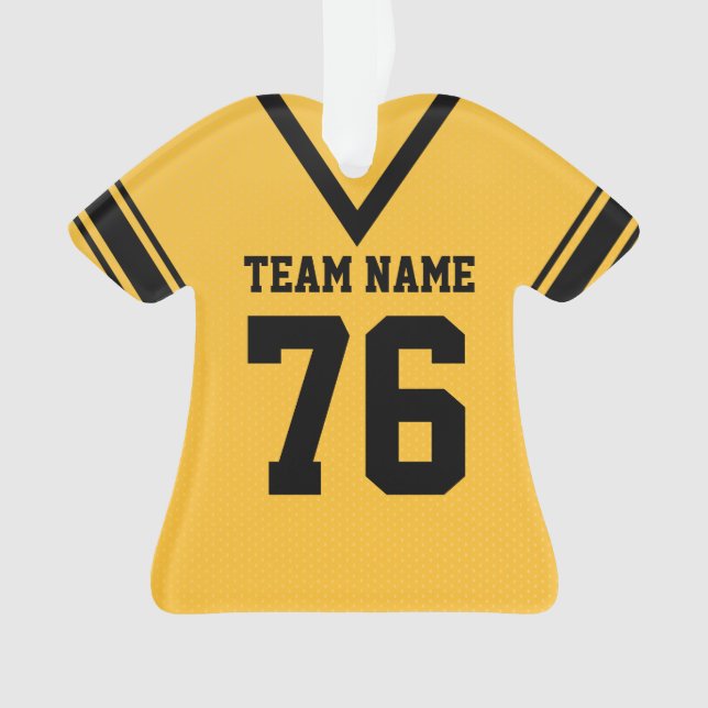 Football Jersey Gold Uniform with Photo Ornament (Front)
